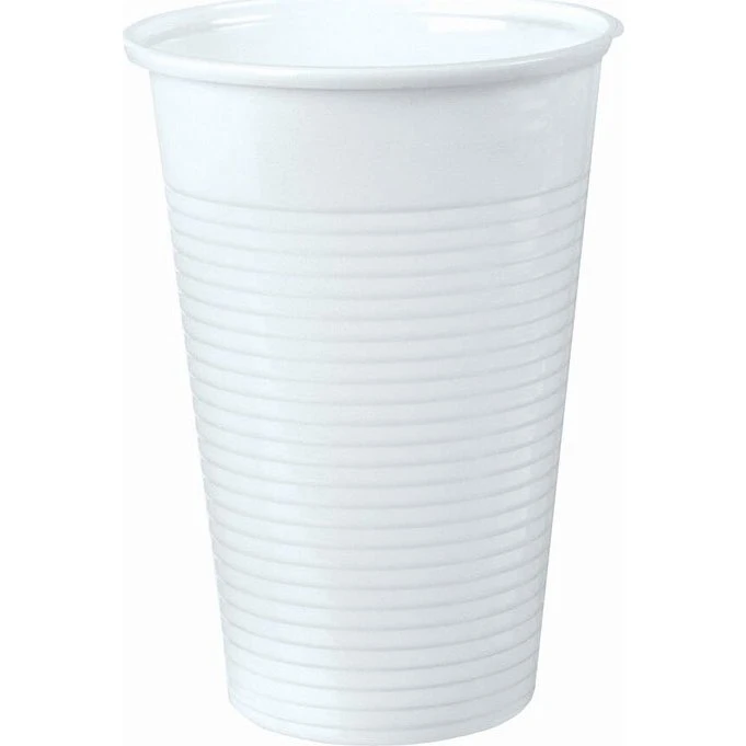 Drikkebæger 21 cl hvid PP-plast, 100 stk