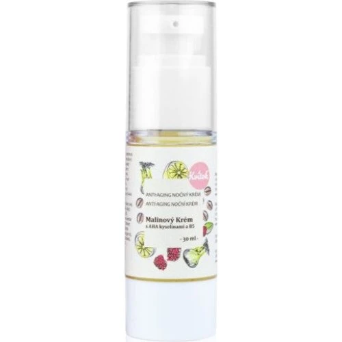Kvitok Hindbærnatcreme med AHA til moden hud, 30 ml