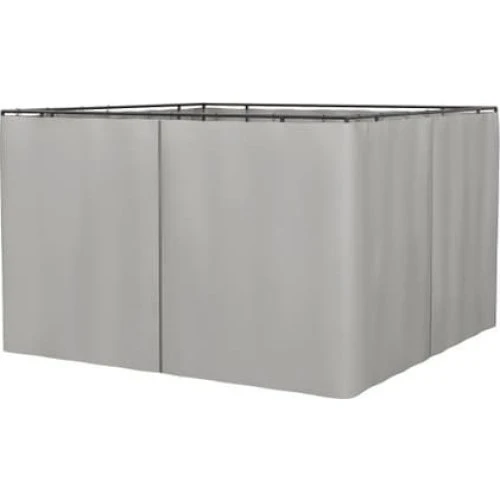 4 Sidepaneler til Gazebo 3x3m - Lys Grå Polyester (302x205 cm)