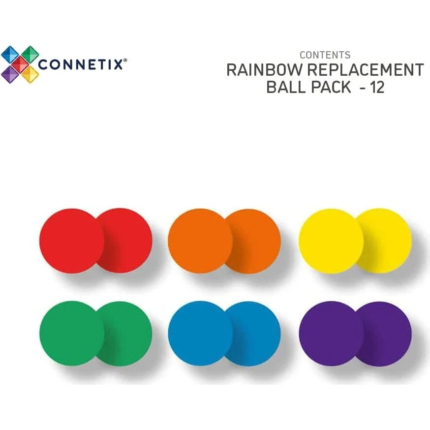 Connetix Ball Pack - 12 Rainbow kugler til magnetlegesæt