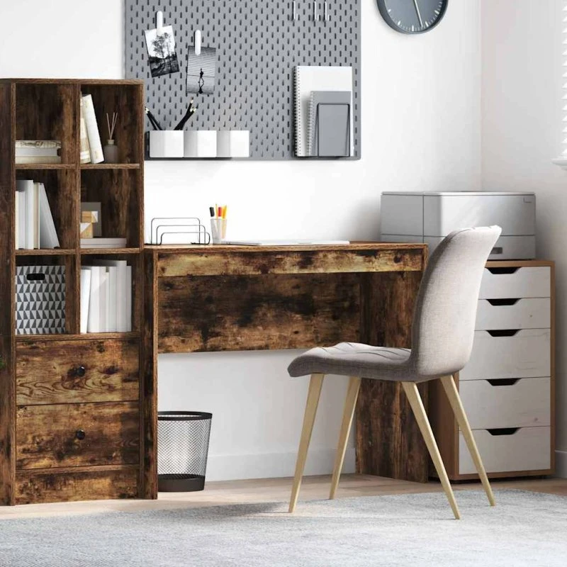 Skrivebord Røget Eg 100x40x76 cm – Kompakt & Robust