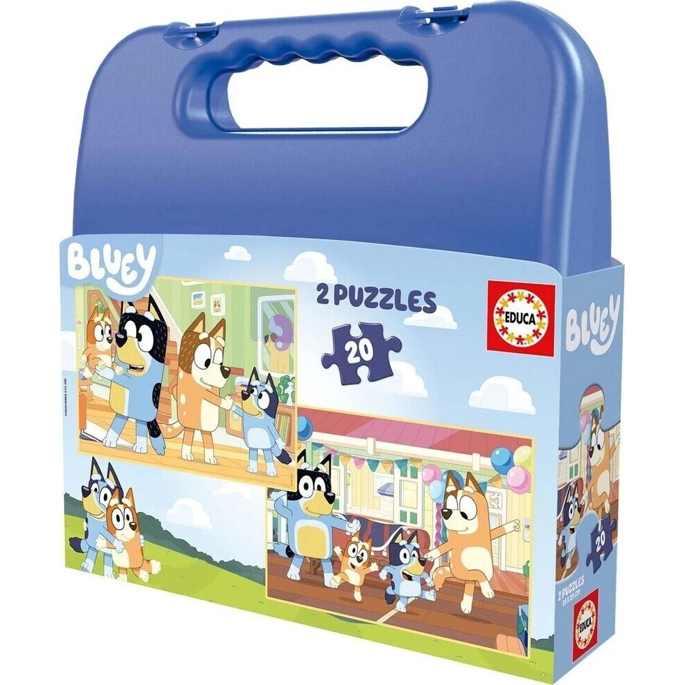 Educa Bluey 2x20 brikker puslespil i kuffert