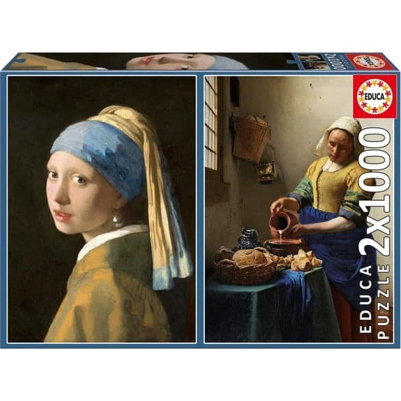 Educa Vermeer Puslespil 2x1000 brikker - Kunstmotiver