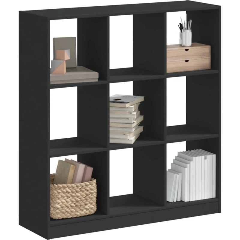 Bogreol 102x32x108 cm i konstrueret træ – sort