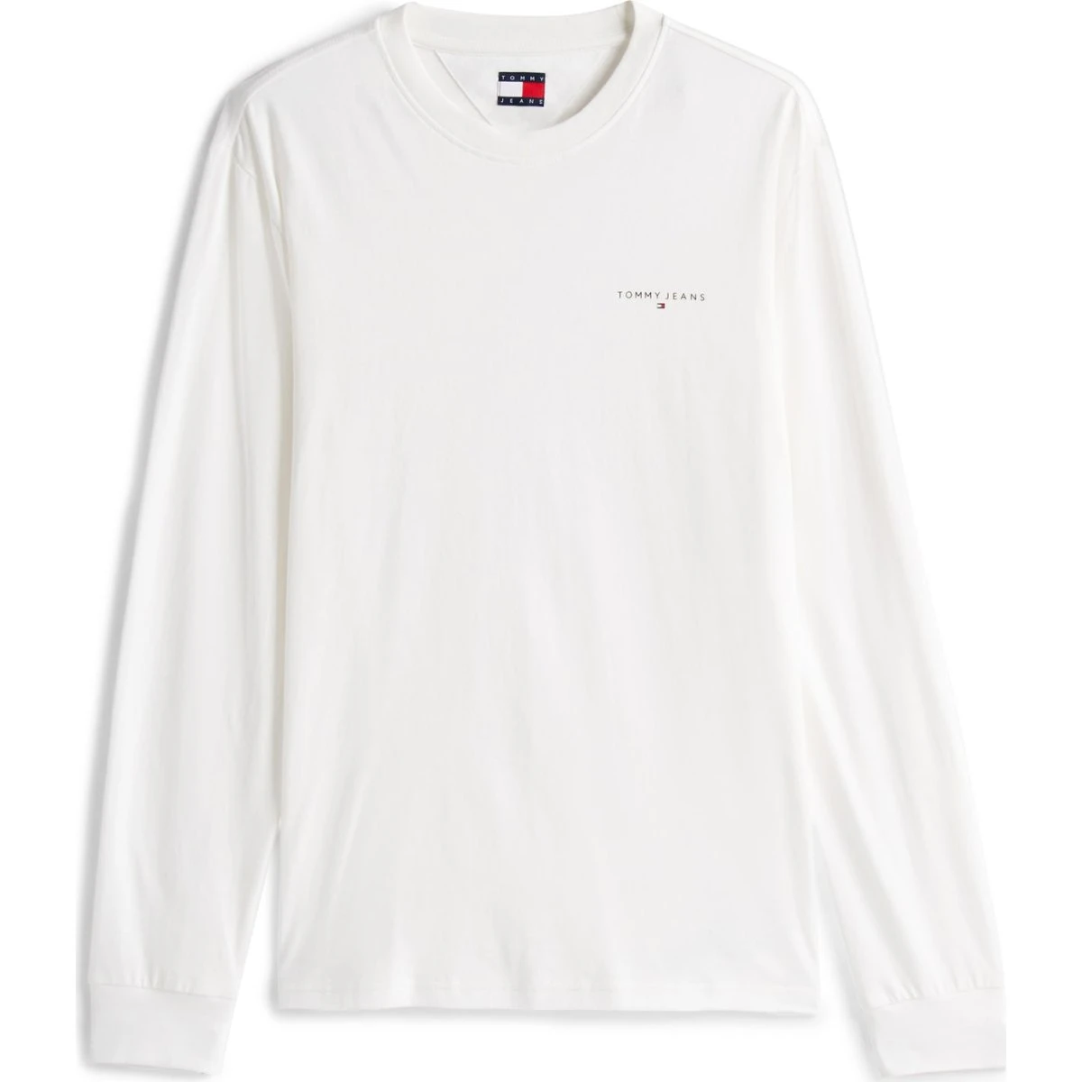 Tommy Jeans Hvid Langærmet T-shirt med Logoprint