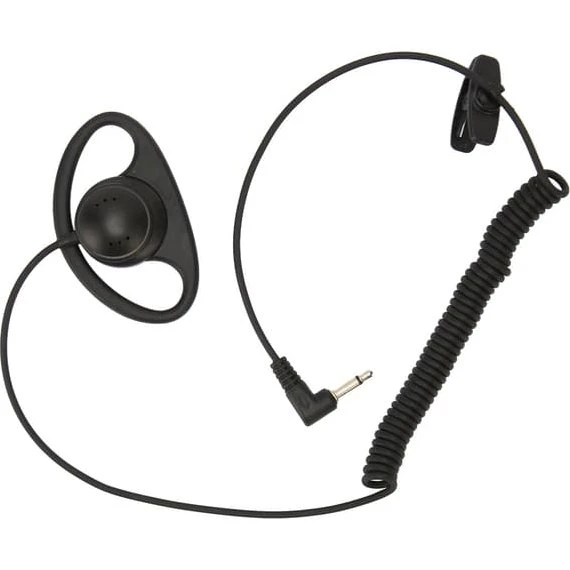 D-formet enkeltsidet øretelefon med 3,5 mm spiralledning