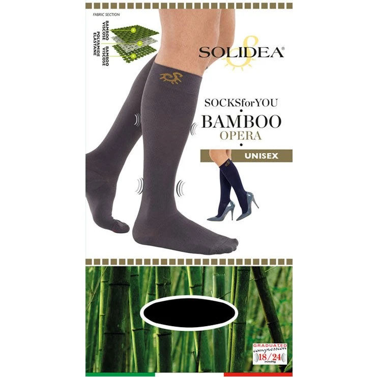 Solidea Bamboo Opera Knæhøjde Kompressionsstrømper 18-24 mmHg Marineblå