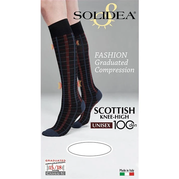 Solidea Scottish Knee Highs 100 Den 15-18mmHg Navy Blue 4XL