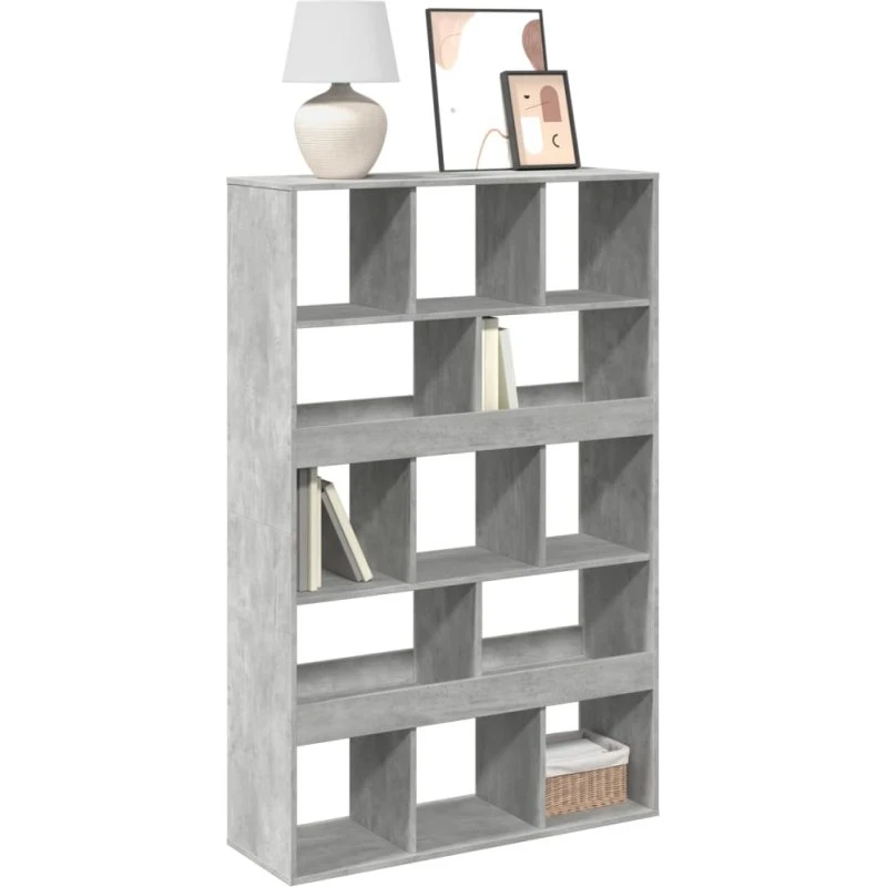 Bogreol 100x33x156,5 cm i konstrueret træ – betongrå