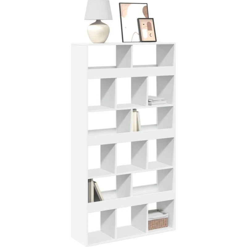 Høj bogreol 100x33x187,5 cm i hvidt konstrueret træ