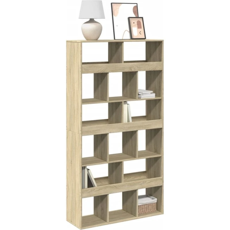 Bogreol 100x33x187,5 cm - Sonoma eg, 15 rum