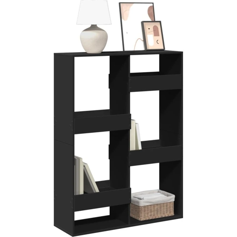 Bogreol i konstrueret træ 100x33x135 cm – sort