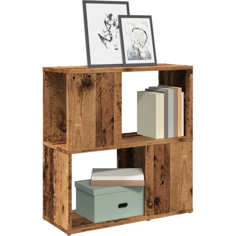 Bogreol i konstrueret træ 60x24x63 cm – antik look