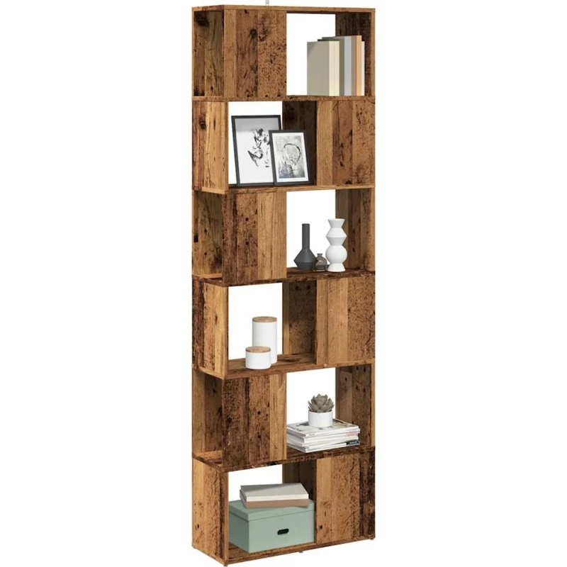 Bogreol/Rumdeler 60x24x186 cm i antikt træ