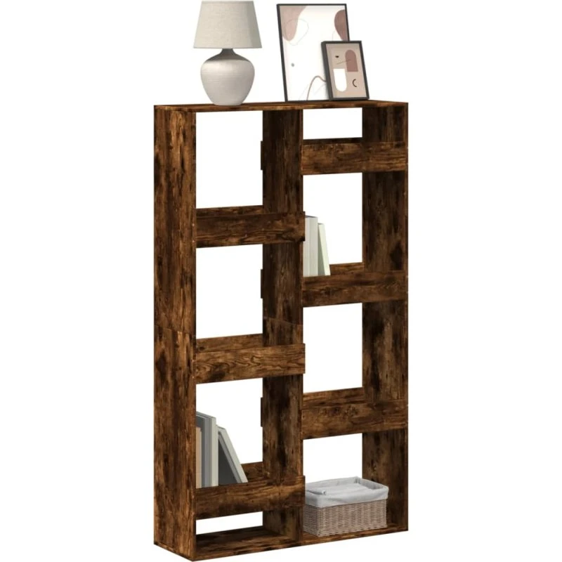 Bogreol 100x33x175 cm i konstrueret træ, røget egetræ