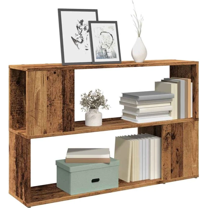 Bogreol 100x24x63 cm i konstrueret træ – antik look