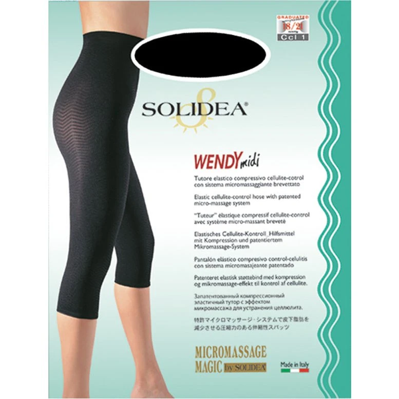 Solidea Wendy Midi Elastiske Shorts 18-21 mmHg 4L Sort