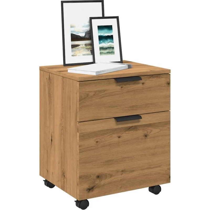 Arkivskab på hjul 45x38x54 cm – konstrueret træ, kunsteg