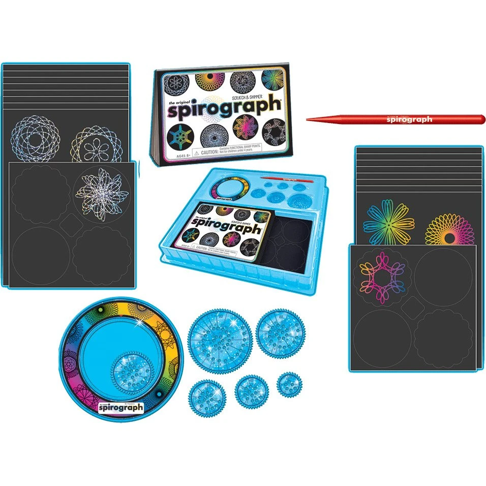 Spirograph Scratch & Shimmer Tegnesæt - 28 dele - 8+ år