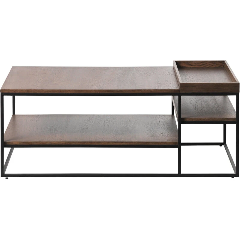 Rivoli sofabord 120x70x45 cm — røget eg & sort metal