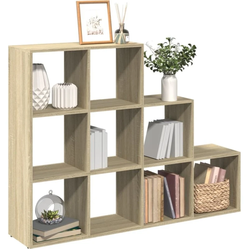 Bogreol/rumdeler 9-kube sonoma-eg 137,5x29x103,5 cm