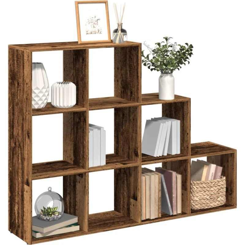 Bogreol/rumdeler 137,5x29x103,5 cm - antik konstrueret træ