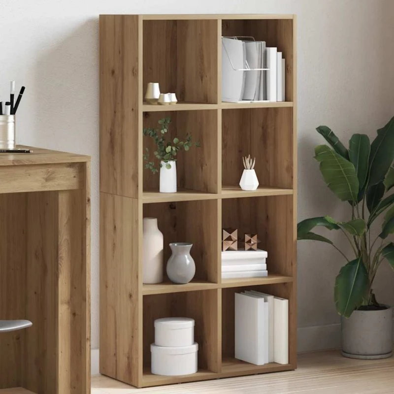 Bogskab 66x30x130 cm i konstrueret træ, kunsteg