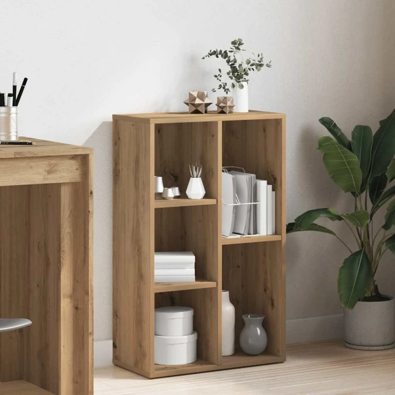 Bogskab i konstrueret træ 50x25x80 cm – kunsteg