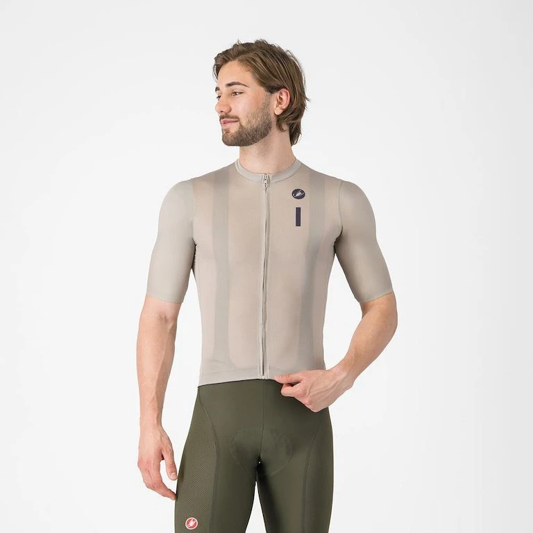 Castelli Drittone Logo cykeltrøje - Clay/Belgian Blue