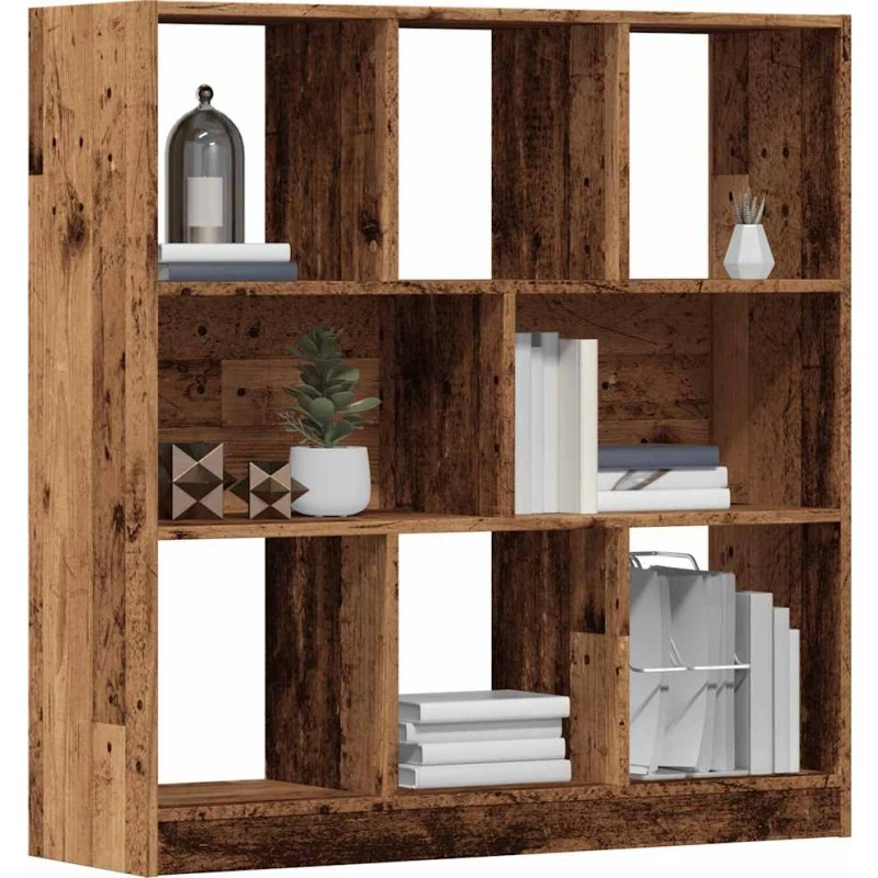 Bogreol 97,5x29,5x100 cm i konstrueret gammelt træ