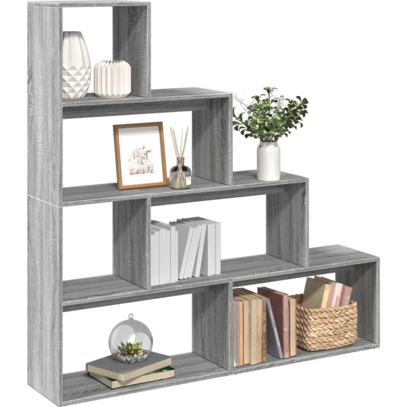 Bogreol/rumdeler 4-niveau 143,5x29x143,5 cm – Sonoma-eg