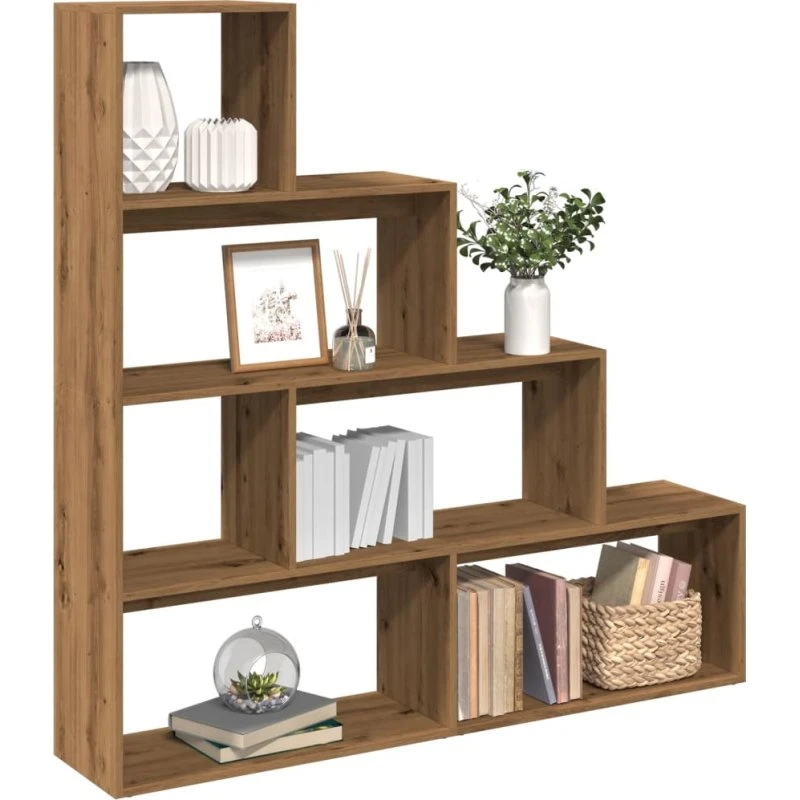 Bogreol/rumdeler 143,5x29x143,5 cm - konstrueret træ