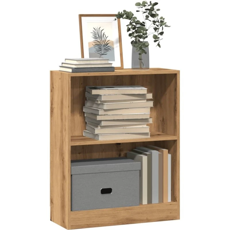 Bogreol i konstrueret træ 60x24x76 cm – egetræsfarve