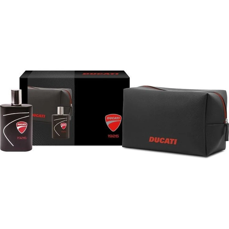 Ducati 1926 Gaveæske: Eau De Toilette 100ml & Beauty Case Sort-Rød