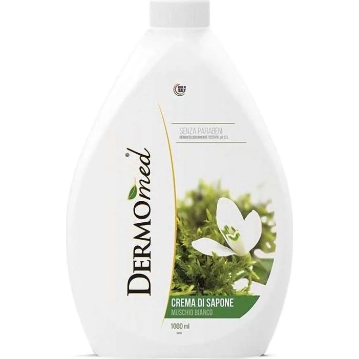 Dermomed Hvid Moskus Flydende Håndsæbe Creme Refill 1 Liter