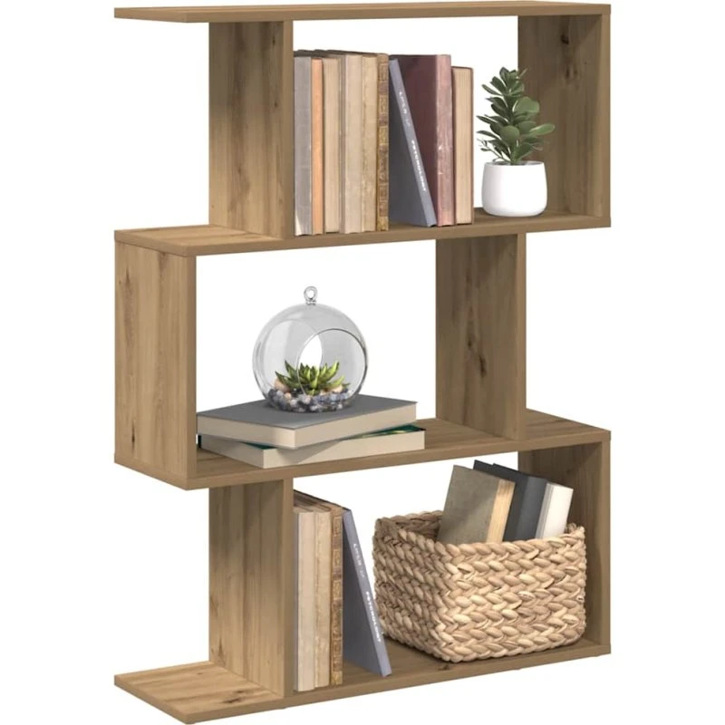 Bogreol/Rumdeler 3-niveau 70x24x97 cm i kunsteg