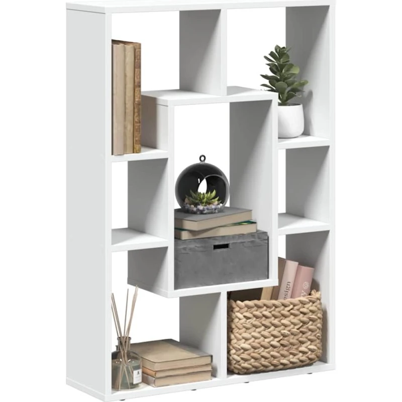 Hvid bogreol 63x20x90 cm i konstrueret træ