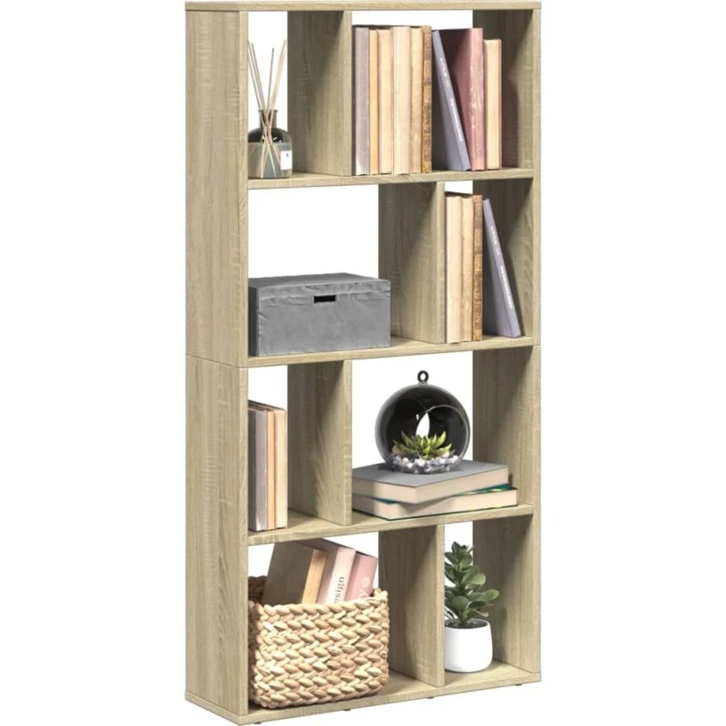 Bogreol 60x20x120,5 cm i sonoma-eg (konstrueret træ)