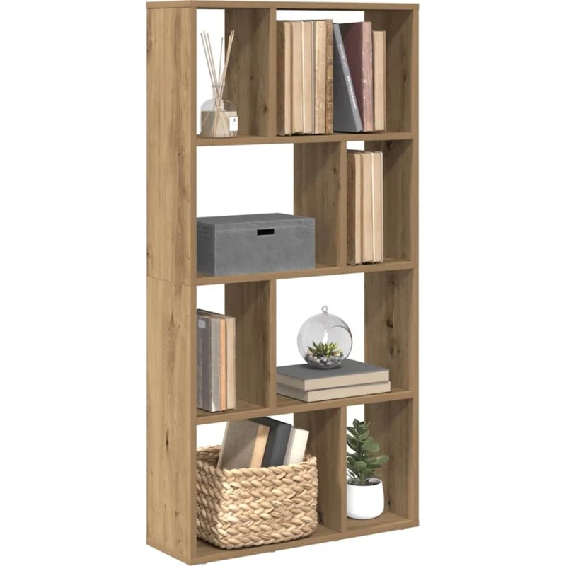 Bogreol i konstrueret træ 60x20x120,5 cm – egetræsfarve