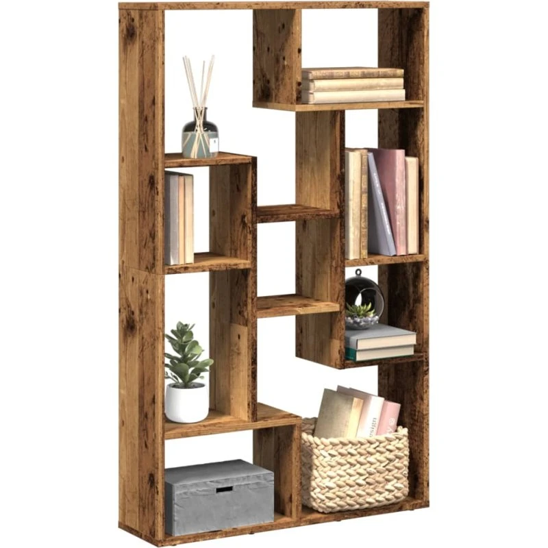 Bogreol i konstrueret træ 72x20x120,5 cm – antik