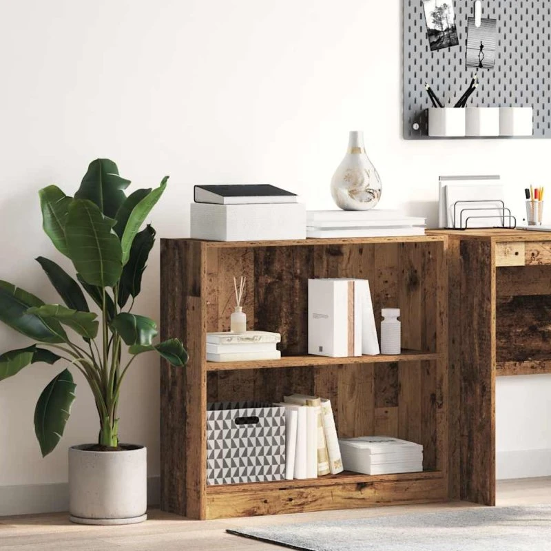 Bogreol 80x24x76 cm antikt konstrueret træ