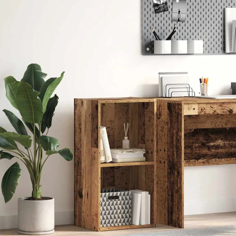 Bogreol 40x30x77 cm i konstrueret antiktræ