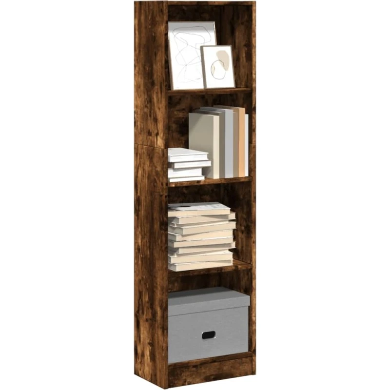 Bogreol 40x24x143 cm i røget egetræ - konstrueret træ