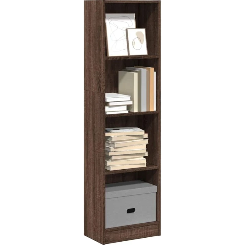 Bogreol 40x24x143 cm i konstrueret træ - Egetræsfarve