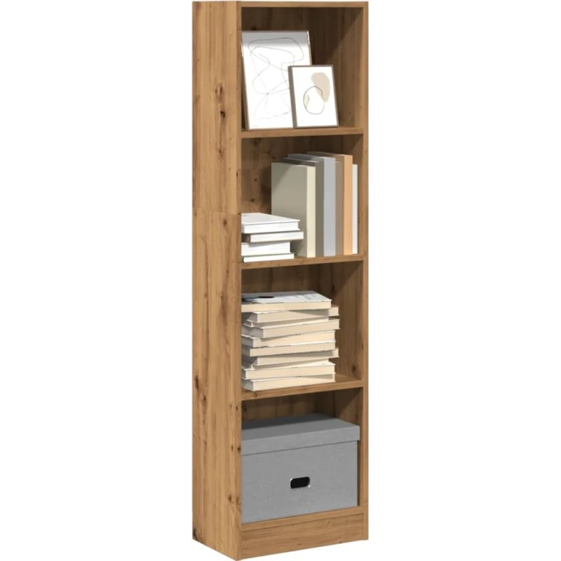 Bogreol i konstrueret træ 40x24x143 cm – Egetræsfarve