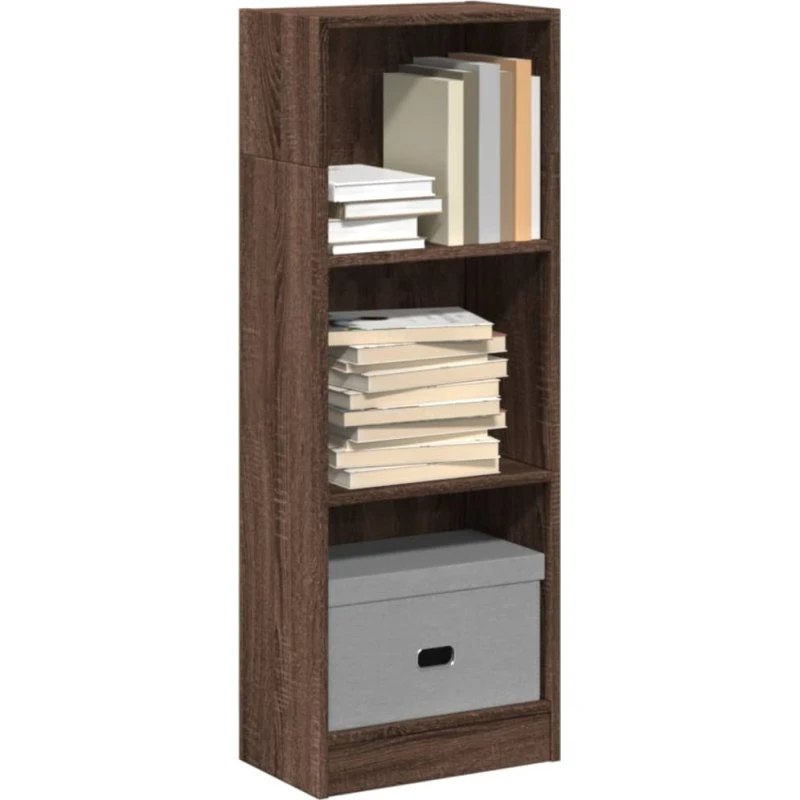 Bogreol 40x24x109 cm i konstrueret træ, brun egetræsfarve