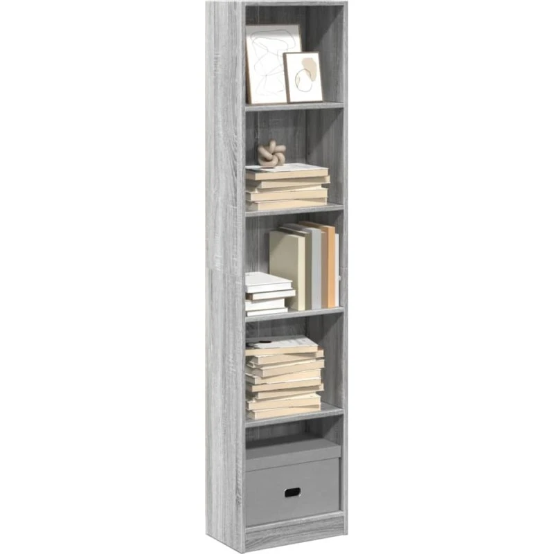 Bogreol 40x24x176 cm, konstrueret træ - Sonoma-eg