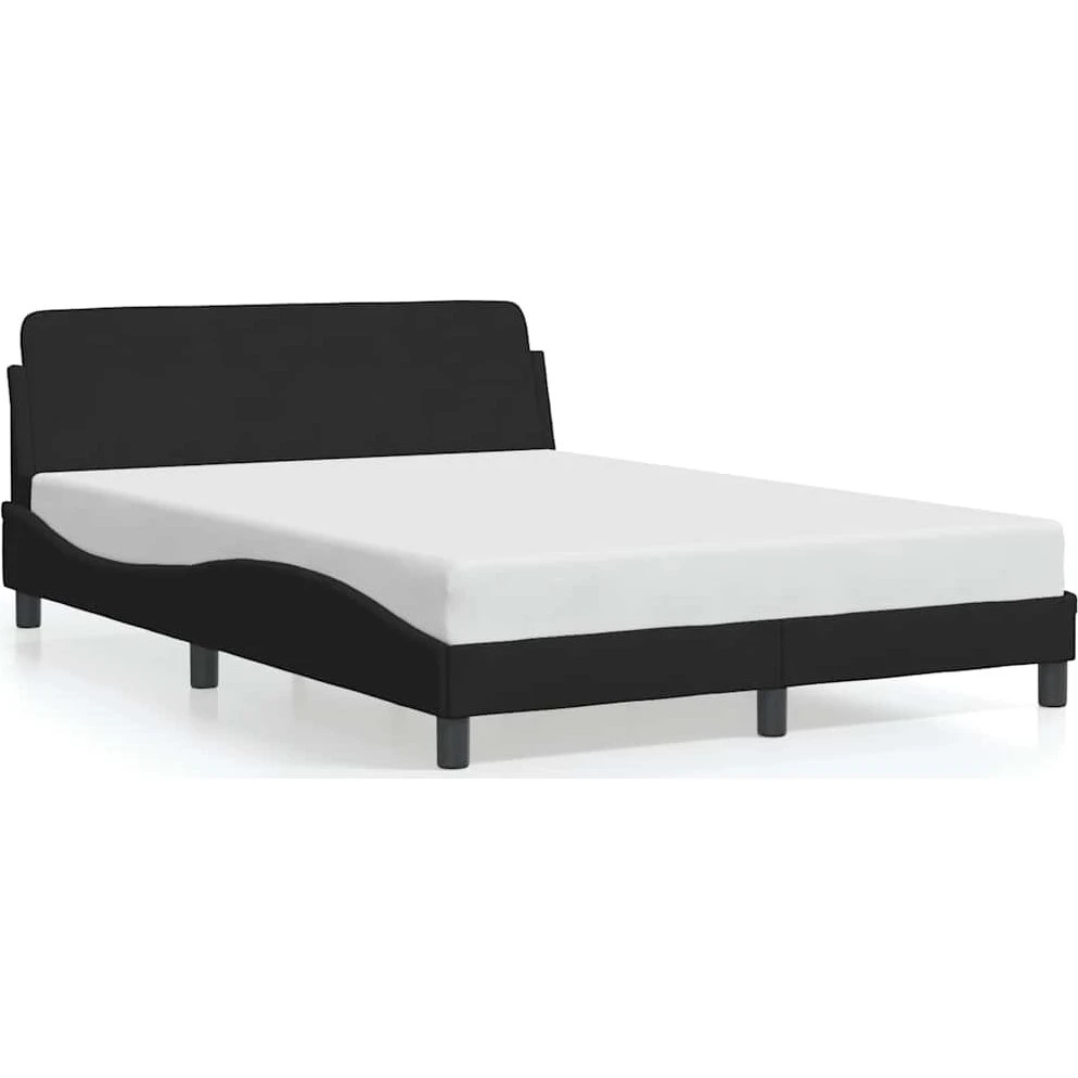 vidaXL sengestel Dover sort fløjl 135x190 cm med hovedgærde