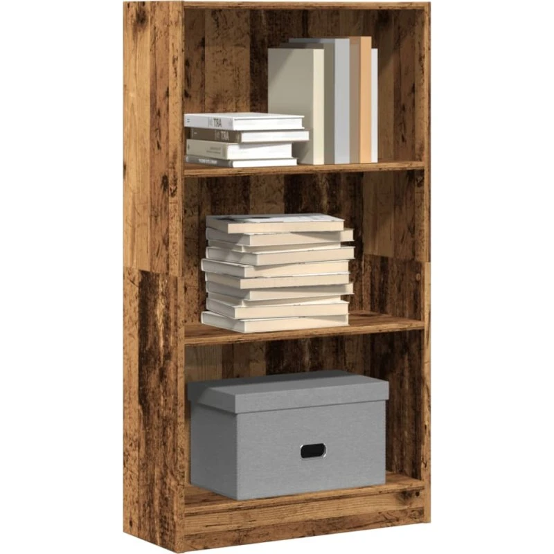 Bogreol 60x24x109 cm – konstrueret træ, antik finish