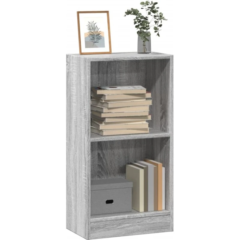 Bogreol 40x24x76 cm - Grå Sonoma-eg